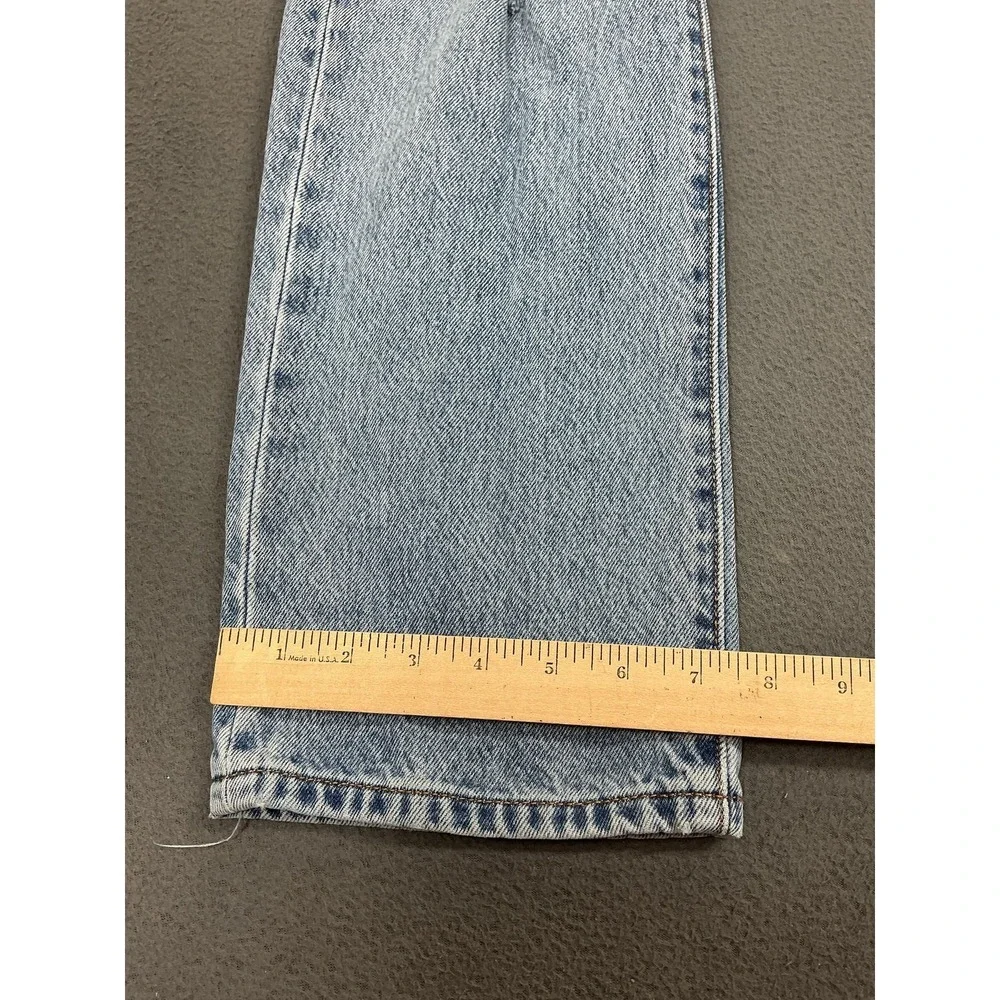 Levis 501 Jeans‎ Mens 31x30 Light Wash Blue Straight Button Fly Distressed Denim